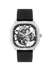 Lee Cooper Men's  Analog Watch Black Dial With Black Silicone Strap,LC07973.351
